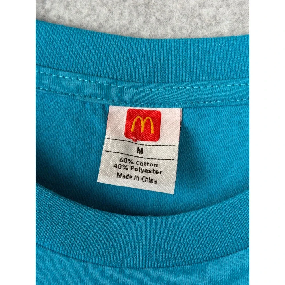McDonalds T-Shirt Mens Medium Blue French Fries Characters Graphic Tee